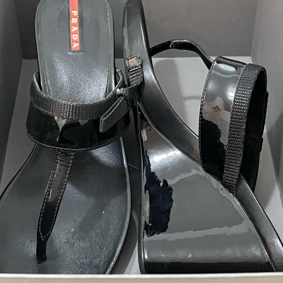 Authentic PRADA. Size 9 or European 40. Black patent leather. - Picture 6 of 12